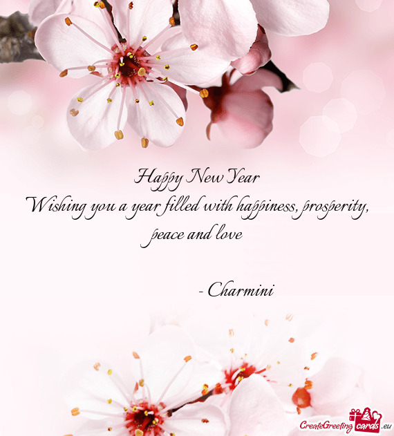 Happy New Year  Wishing you a year filled with happiness,