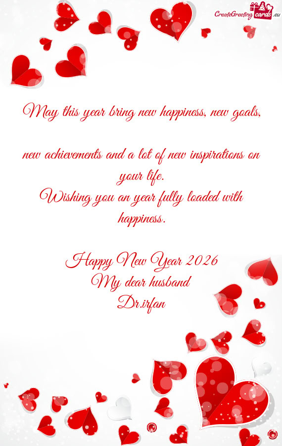 Happy New Year 2026 My dear husband Dr