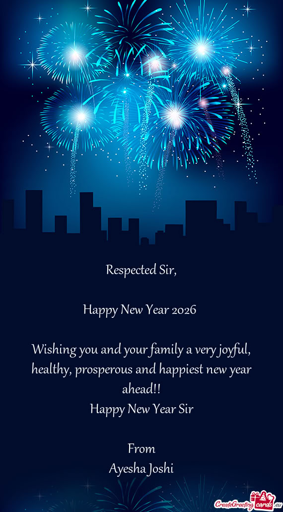Happy New Year 2026  Wishing you and your family a very joyful