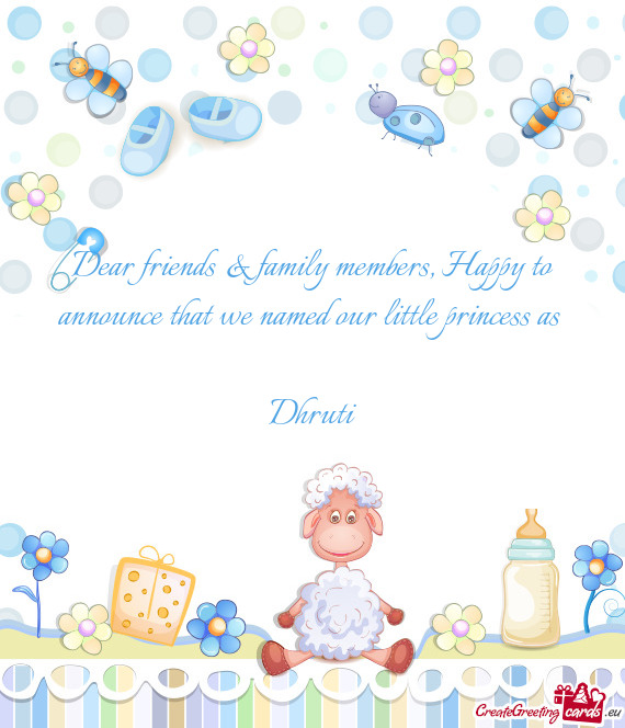 Happy to announce that we named our little princess as  Dhruti