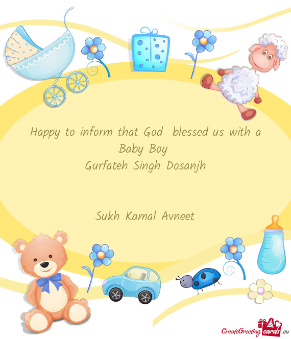 Happy to inform that God blessed us with a Baby Boy