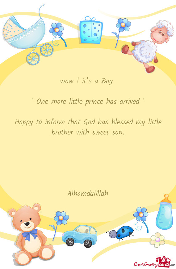 Happy to inform that God has blessed my little brother with sweet son