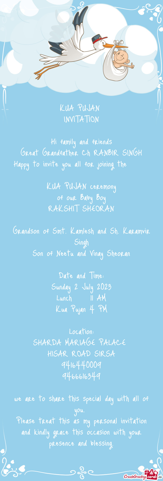 Happy to invite you all for joining the   KUA PUJAN ceremony