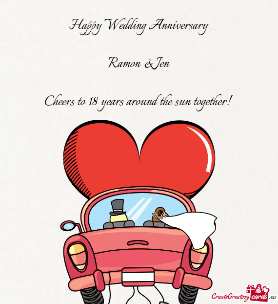 Happy Wedding Anniversary Ramon & Jen Cheers to 18 years around the sun together!🖖