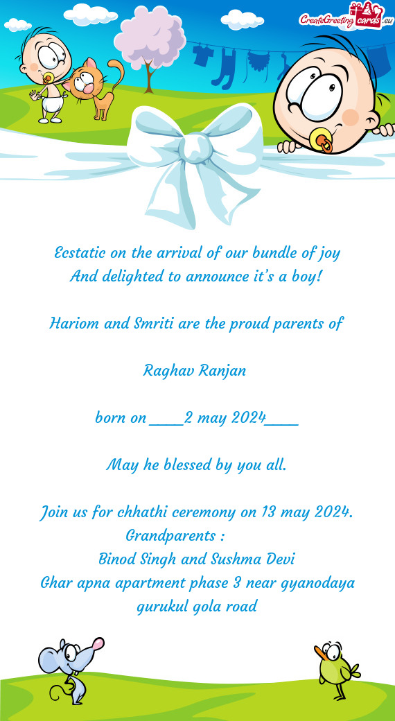 Hariom and Smriti are the proud parents of