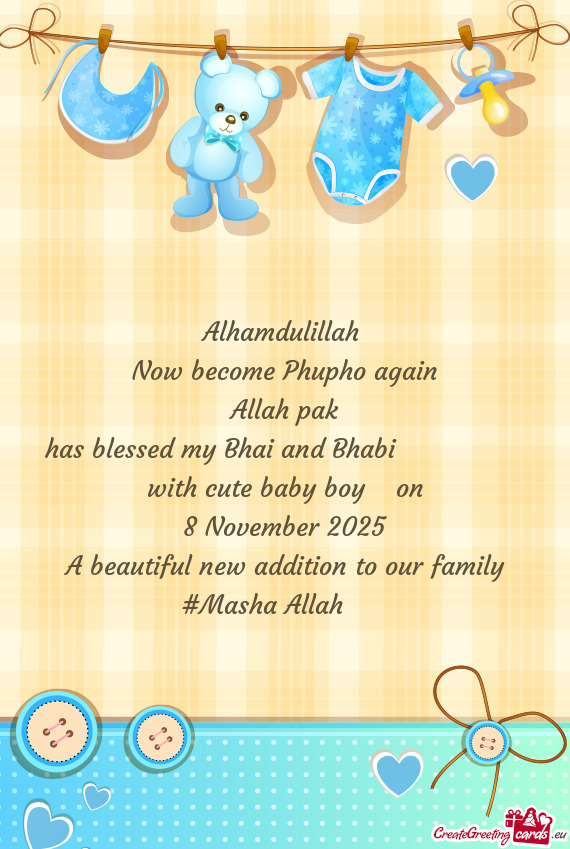 Has blessed my Bhai and Bhabi👩‍❤️‍👨 with cute baby boy👶 on