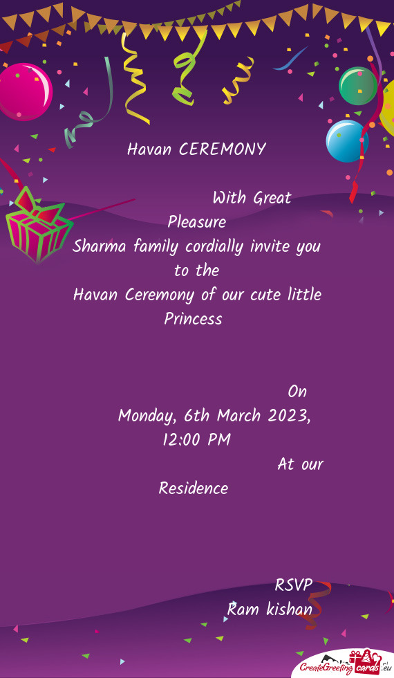 Havan Ceremony of our cute little Princess