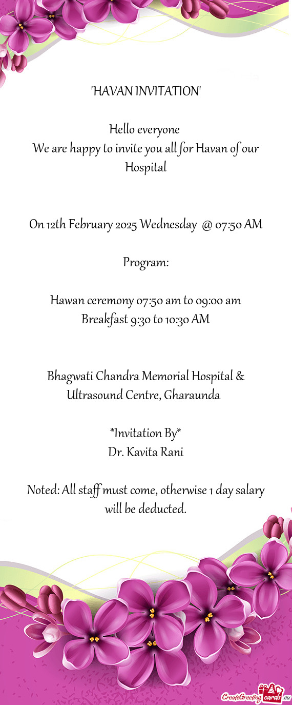 "HAVAN INVITATION"