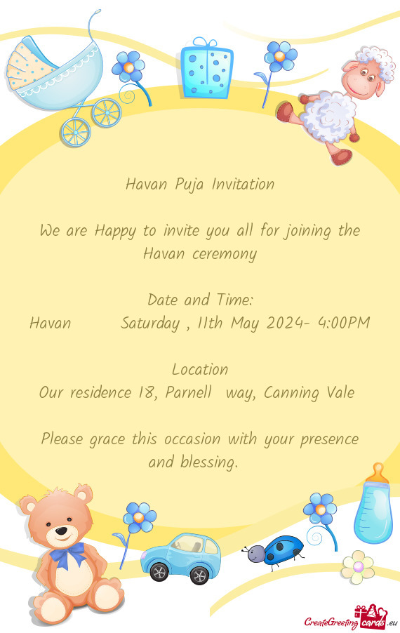 Havan  Saturday , 11th May 2024- 4:00PM