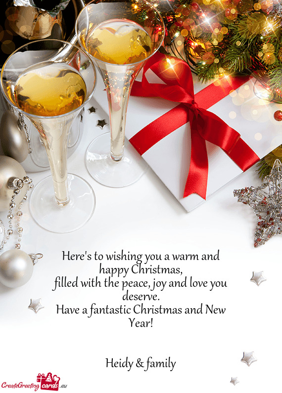 Have a fantastic Christmas and New Year!
 
 
 Heidy & family