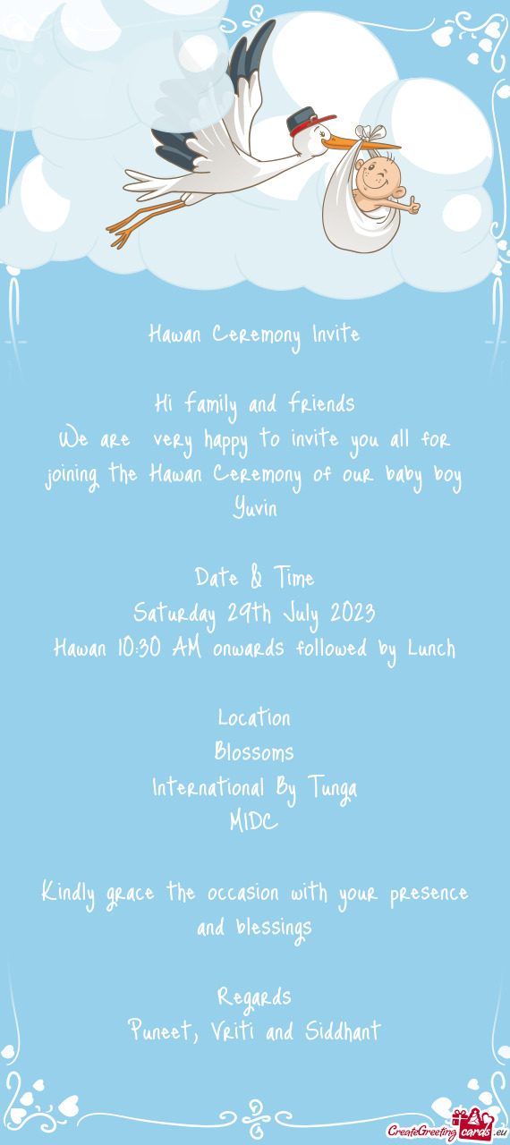 Hawan Ceremony Invite
