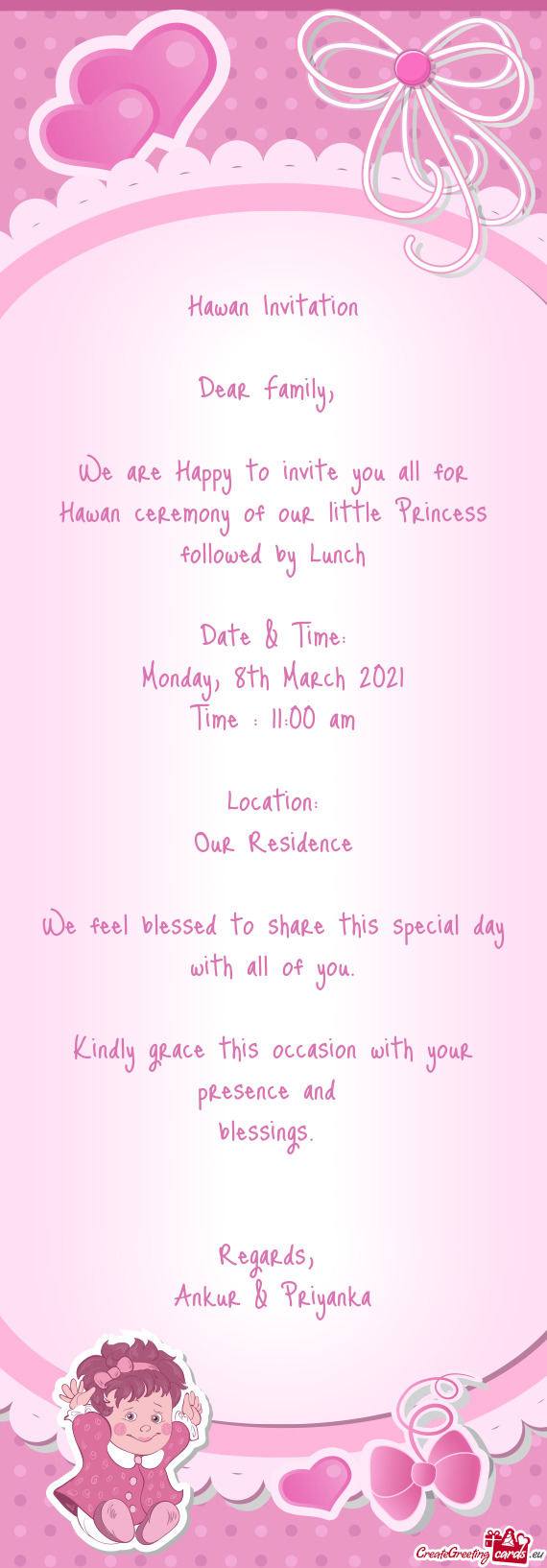 Hawan ceremony of our little Princess followed by Lunch