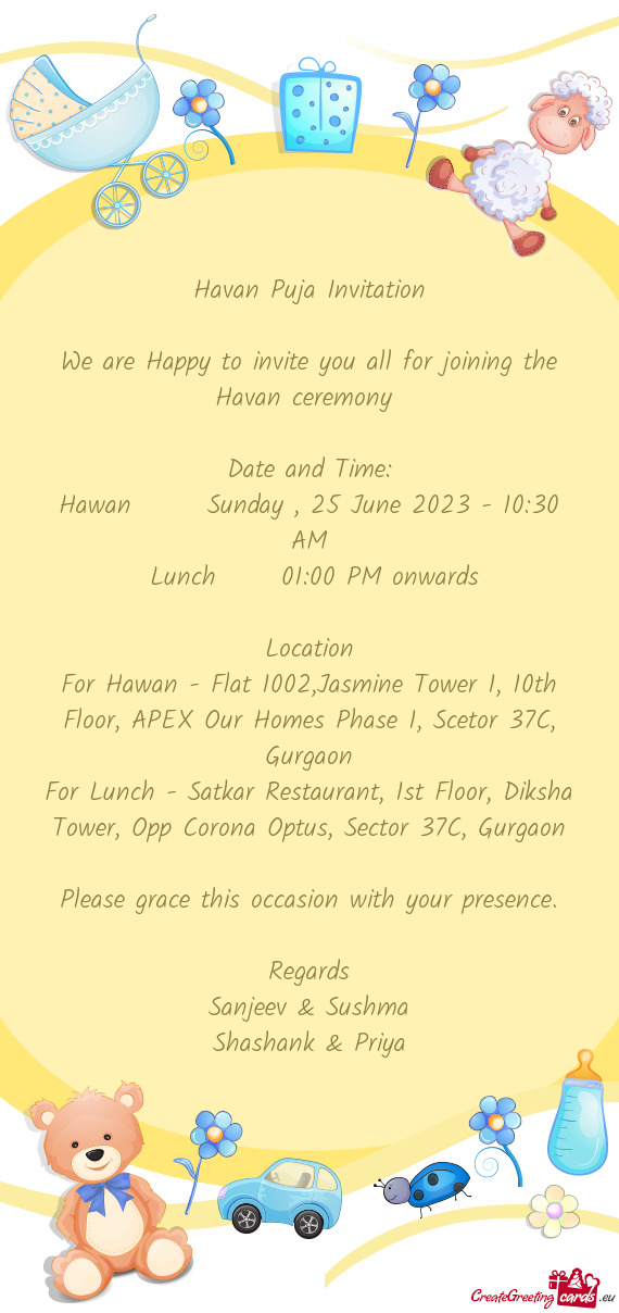 Hawan  Sunday , 25 June 2023 - 10:30 AM