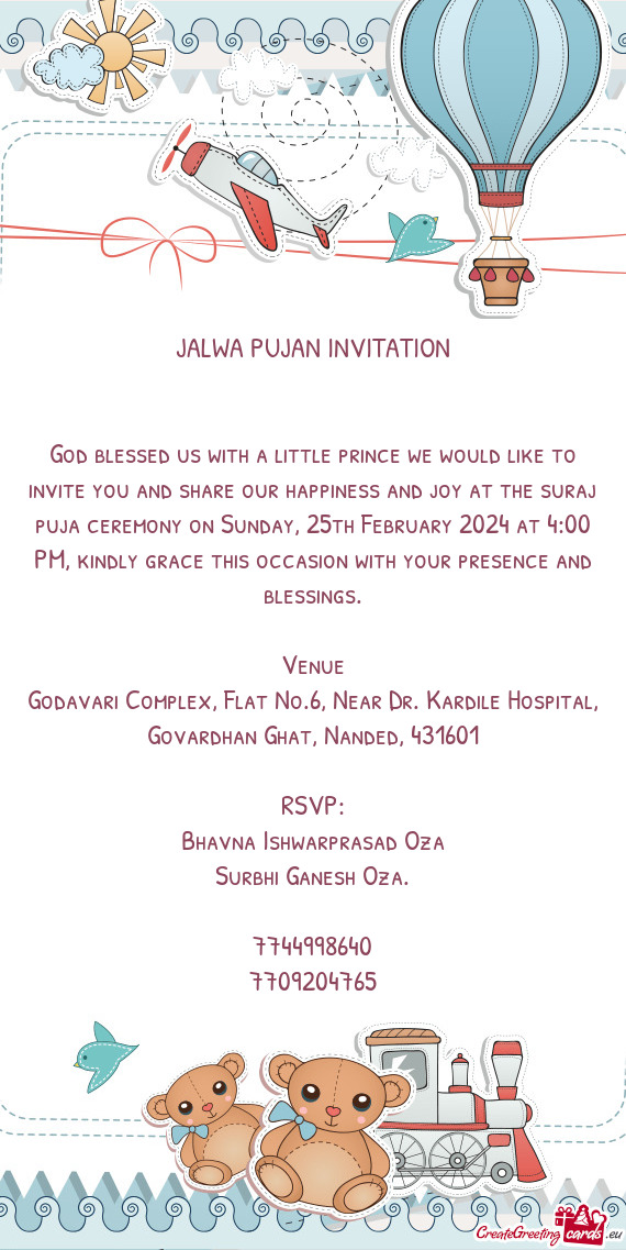 He suraj puja ceremony on Sunday, 25th February 2024 at 4:00 PM, kindly grace this occasion with you