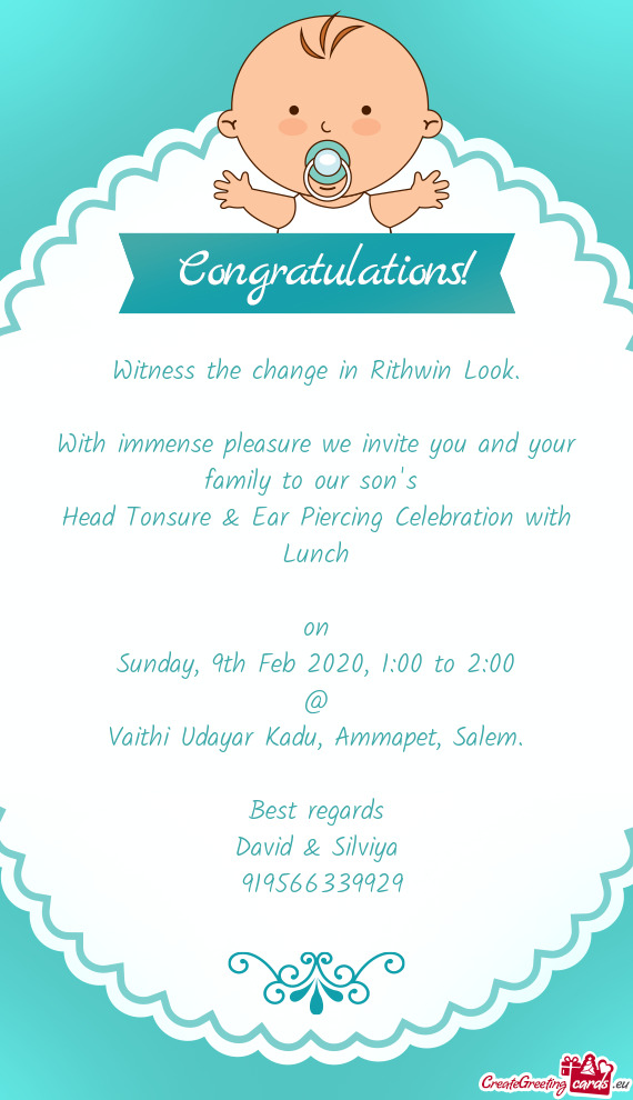 Head Tonsure & Ear Piercing Celebration with Lunch