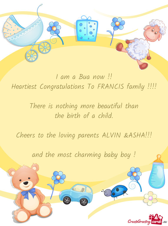 Heartiest Congratulations To FRANCIS family