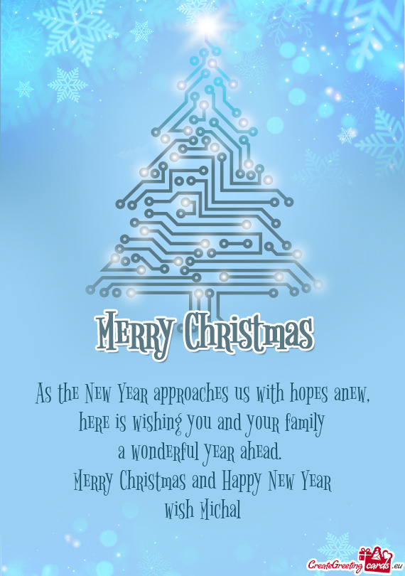 Here is wishing you and your family
