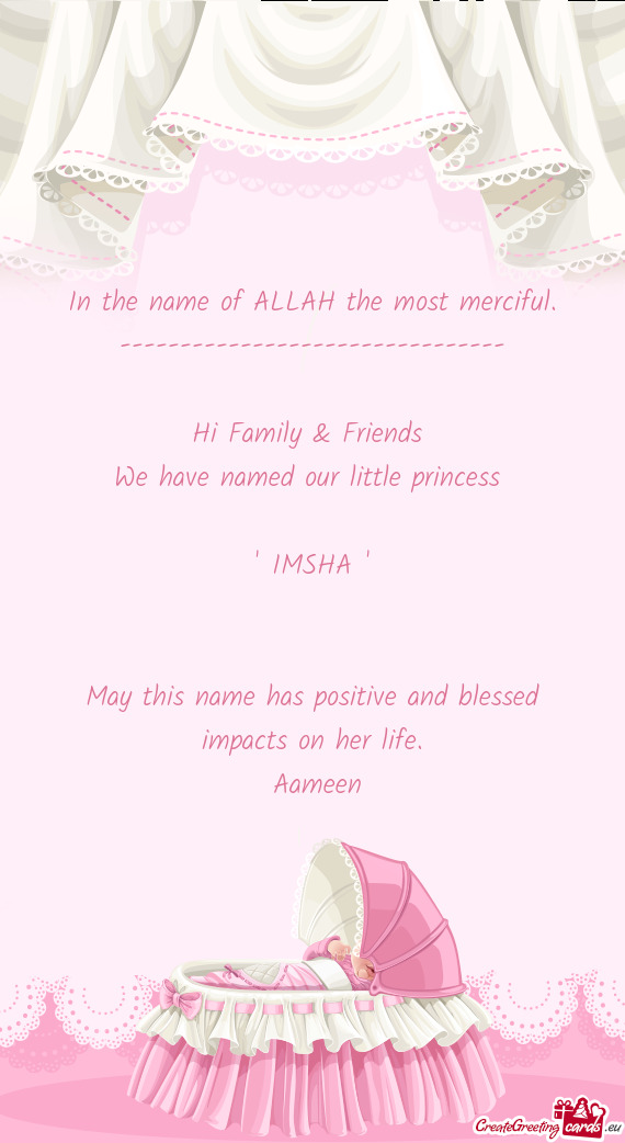 Hi Family & Friends 
 We have named our little princess 
 
 "