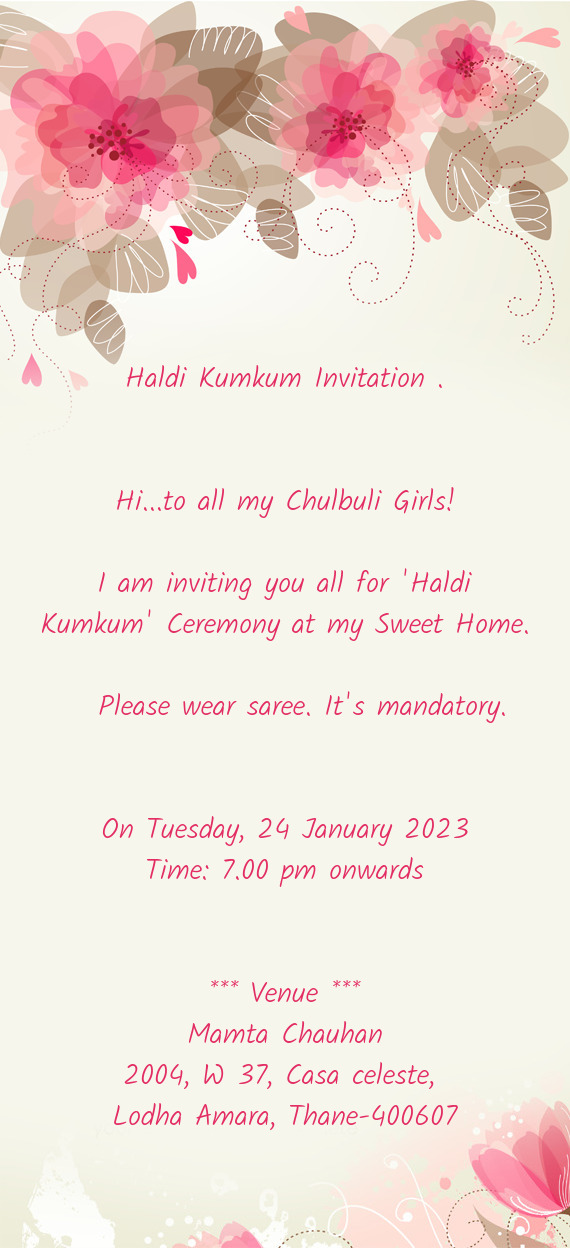 Hi...to all my Chulbuli Girls