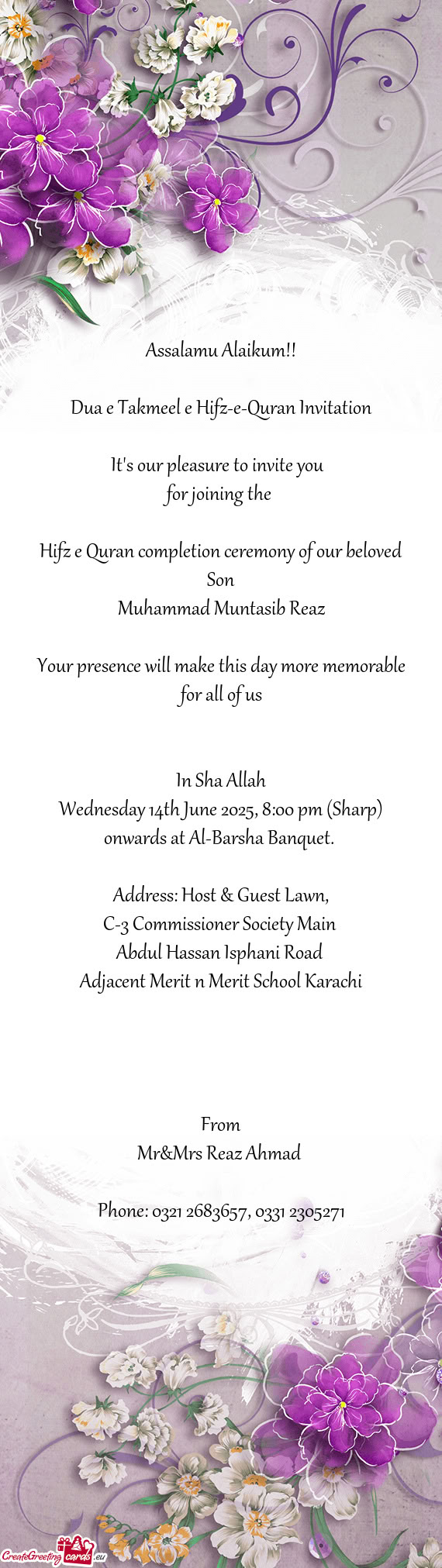 Hifz e Quran completion ceremony of our beloved Son