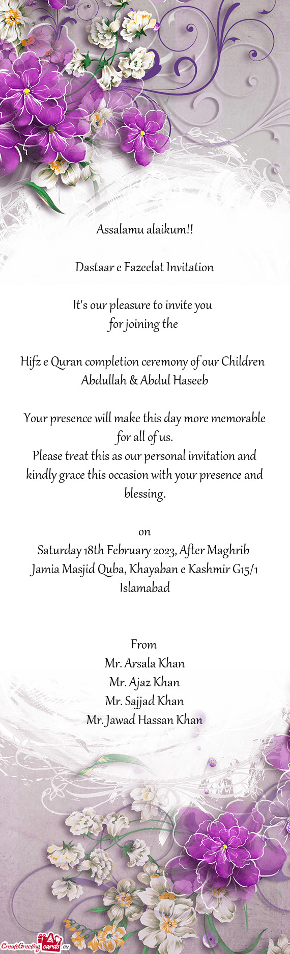 Hifz e Quran completion ceremony of our Children