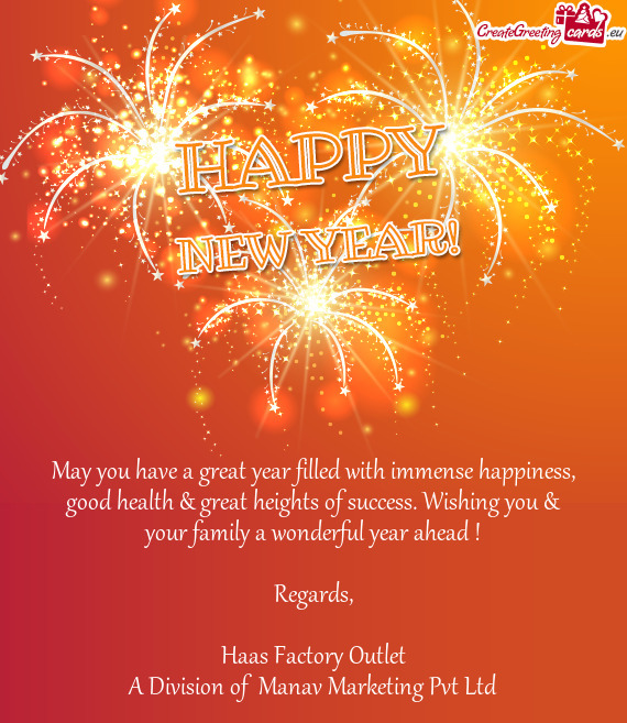 Hing You Your Family A Wonderful Year Ahead Free Cards