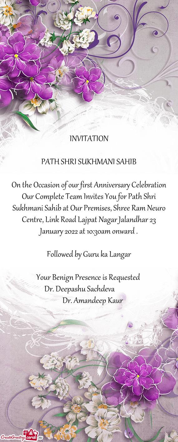Hmani Sahib at Our Premises, Shree Ram Neuro Centre, Link Road Lajpat Nagar Jalandhar 23 January 202