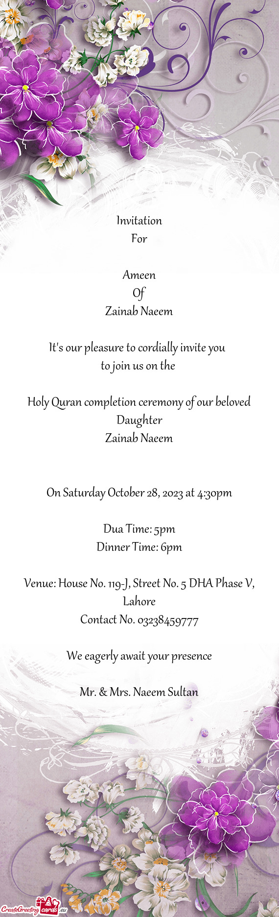 Holy Quran completion ceremony of our beloved Daughter