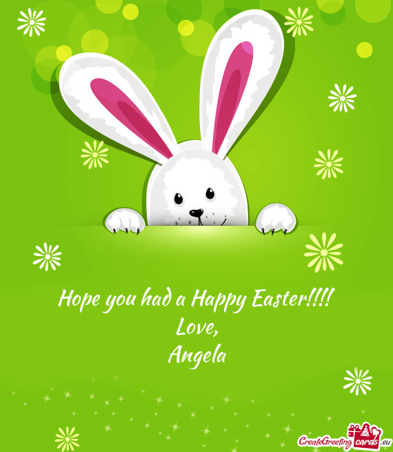 Hope you had a Happy Easter!!!!
 Love