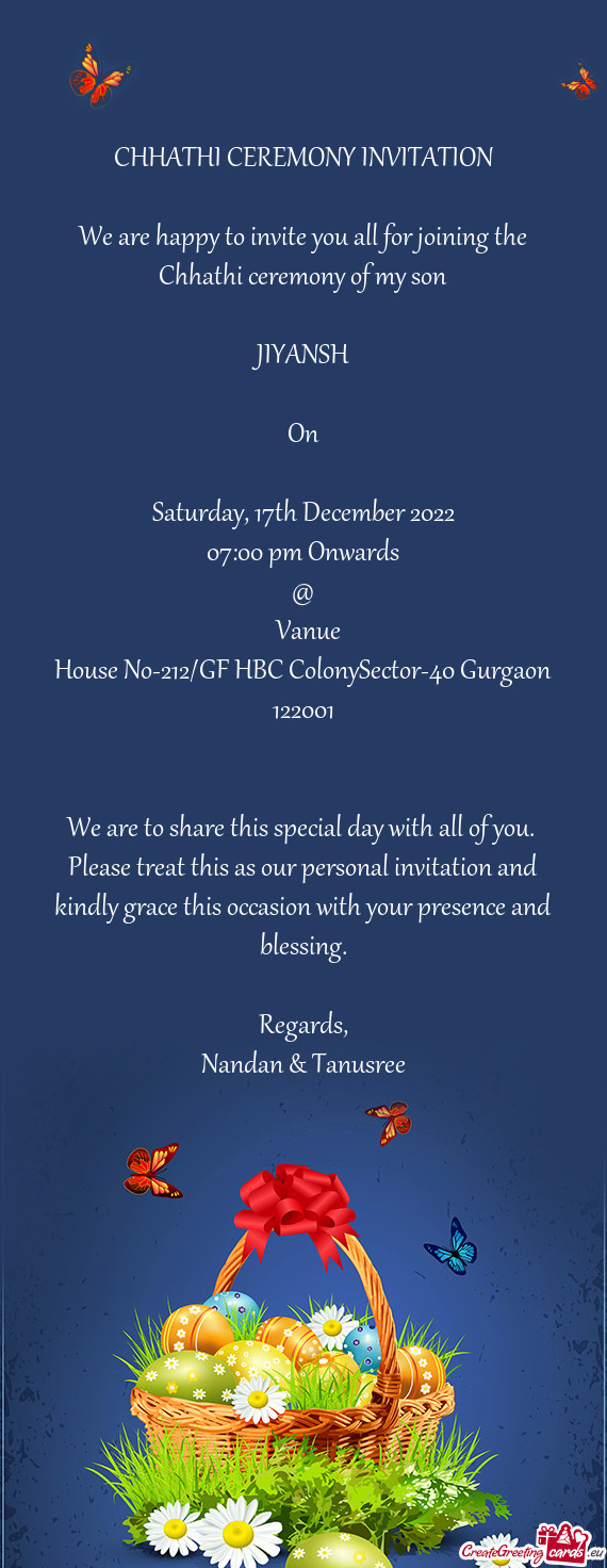 House No-212/GF HBC ColonySector-40 Gurgaon 122001