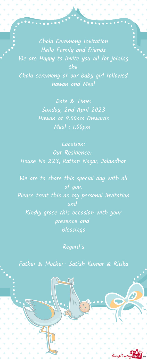 House No 223, Rattan Nagar, Jalandhar