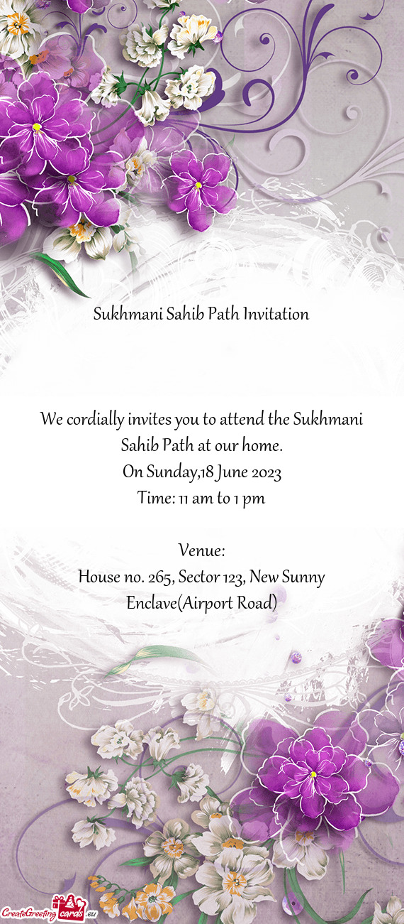 House no. 265, Sector 123, New Sunny Enclave(Airport Road)