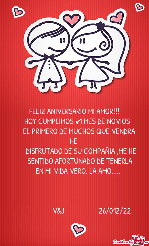 HOY CUMPLIMOS #1 MES DE NOVIOS