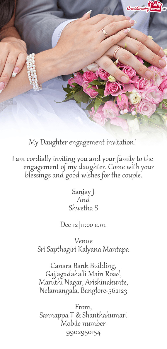 I am cordially inviting you and your family to the