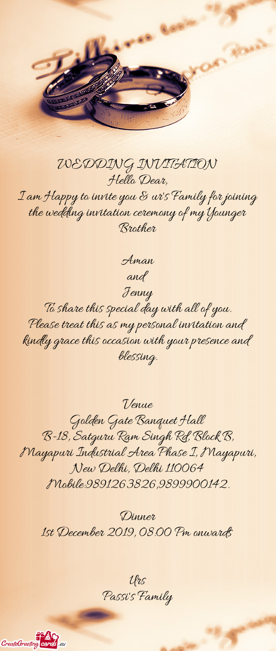 I am Happy to invite you & ur