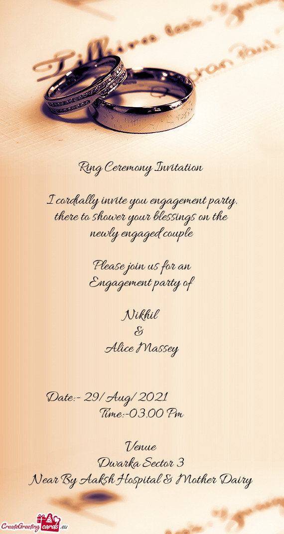 I cordially invite you engagement party