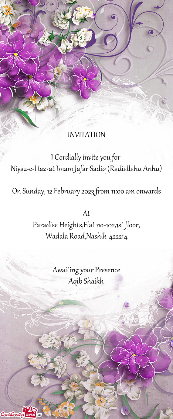 I Cordially invite you for