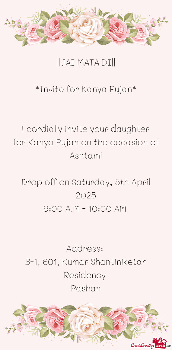 I cordially invite your daughter