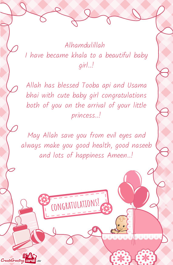 I have became khala to a beautiful baby girl