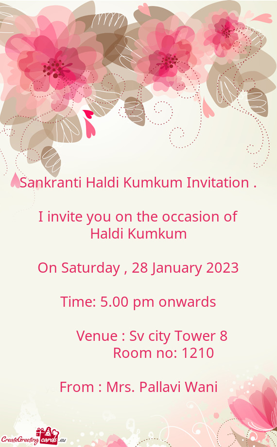 I invite you on the occasion of