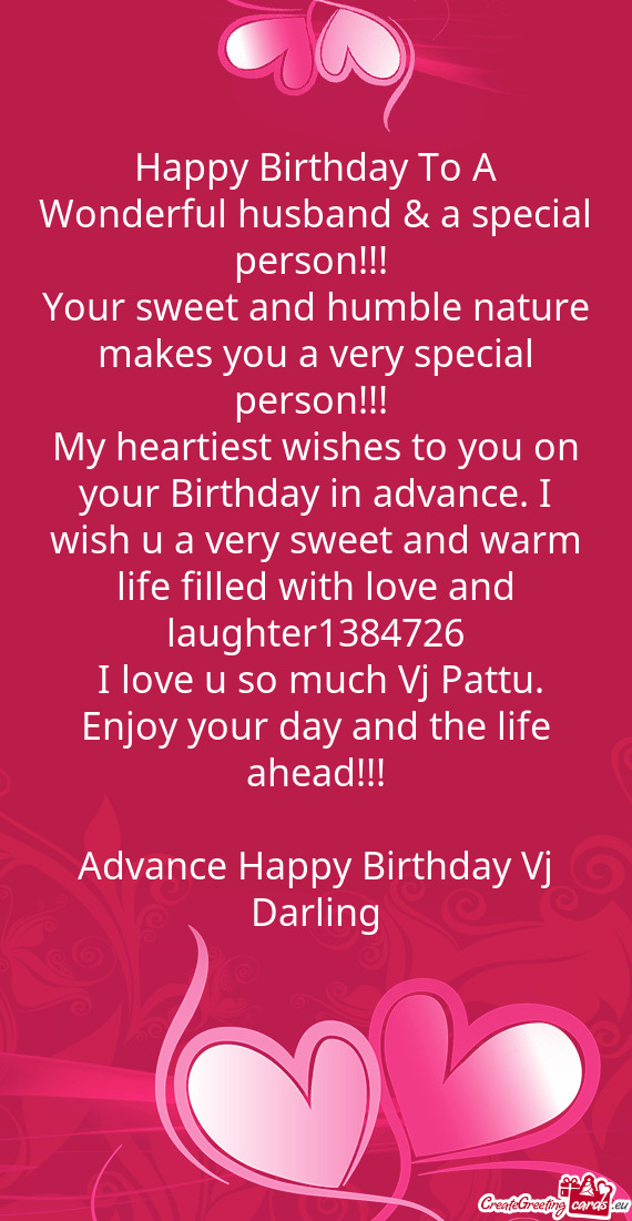 I love u so much Vj Pattu. Enjoy your day and the life ahead