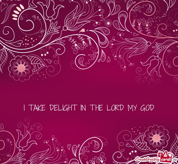 I TAKE DELIGHT IN THE LORD MY GOD
