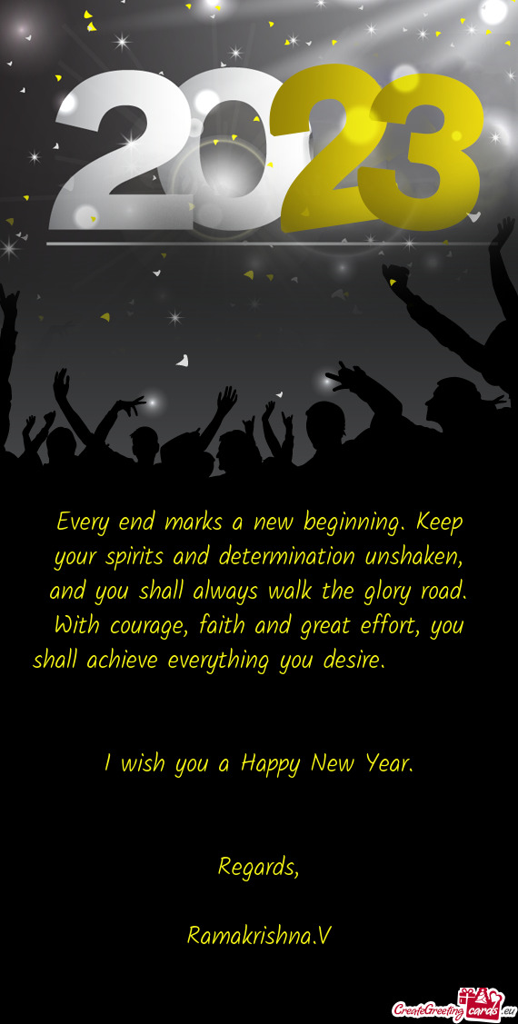 I wish you a Happy New Year
