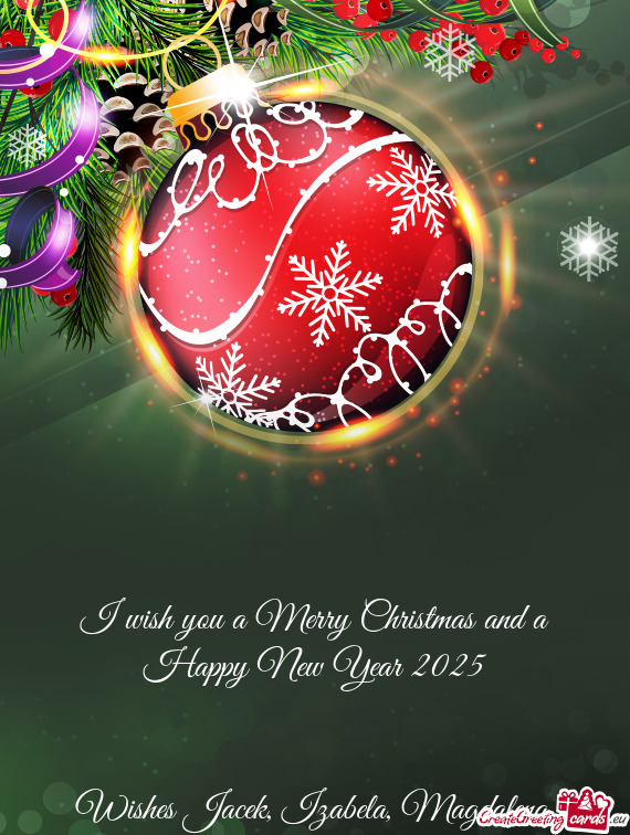 I wish you a Merry Christmas and a Happy New Year 2025