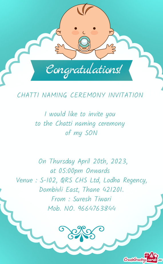I would like to invite you