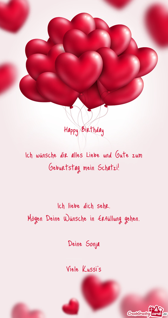 Ich Wunsche Dir Alles Liebe Und Gute Zum Geburtstag Mein Schatzi Free Cards