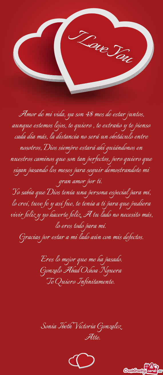 Ienso cada día más, la distancia no será un obstáculo entre nosotros, Dios siempre estará ahí