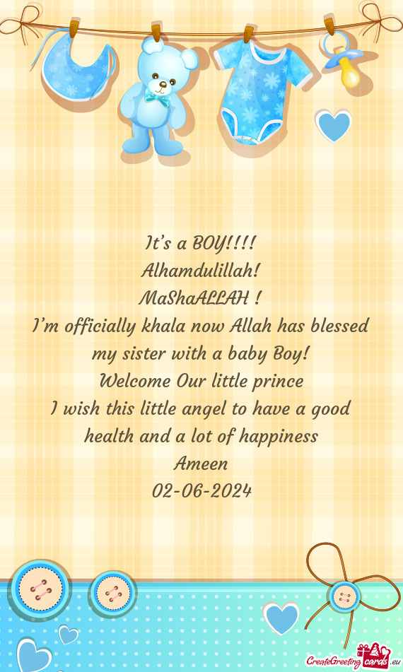 I’m officially khala now Allah has blessed my sister with a baby Boy