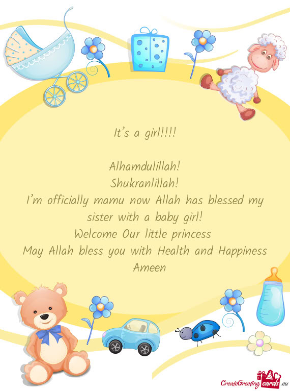 I’m officially mamu now Allah has blessed my sister with a baby girl