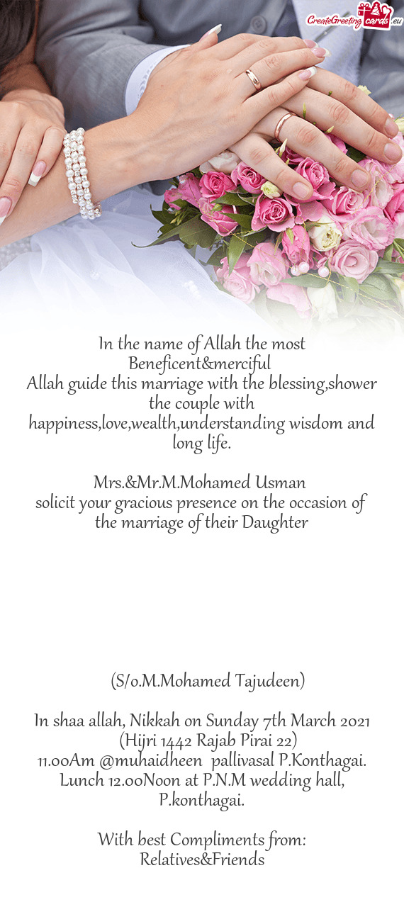 In shaa allah, Nikkah on Sunday 7th March 2021